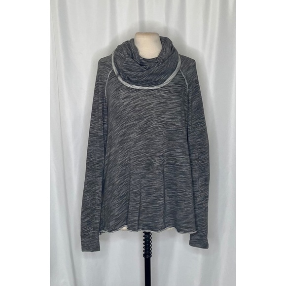 FREE PEOPLE FP Beach Cacoon Cowl Neck Knit Top Gray Space Dye X-Small Small - Picture 3 of 15